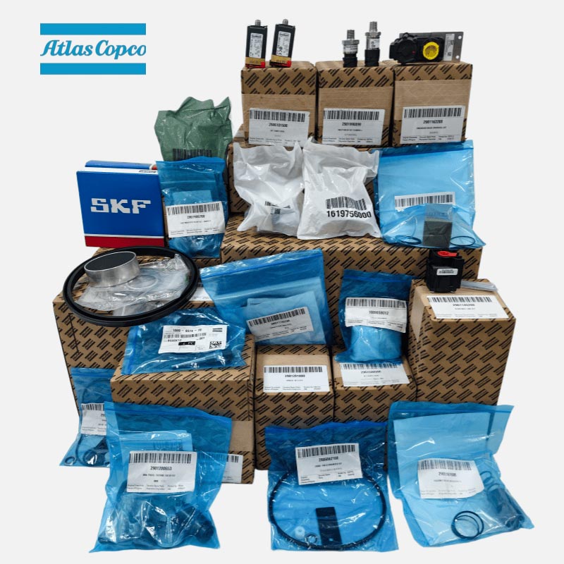 Peças sobressalentes do compressor de ar Atlas Copco Filtro de óleo original Sensor de pressão do filtro de ar Válvula solenóide Kit de serviço da válvula do filtro