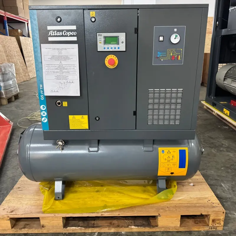 Compressor de parafuso com injeção de óleo Atlas Copco G5 FF 5,5 kW 7,5 HP Secador integrado genuíno