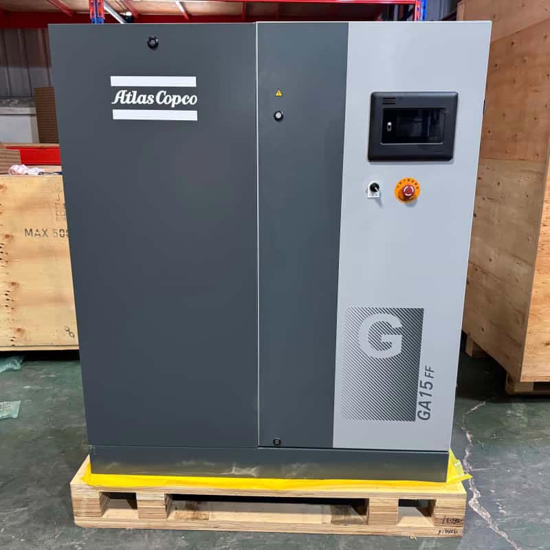 Atlas Copco GA15 FF 15kW Compressor de ar de parafuso rotativo com injeção de óleo Secador integrado 7,5 13Bar