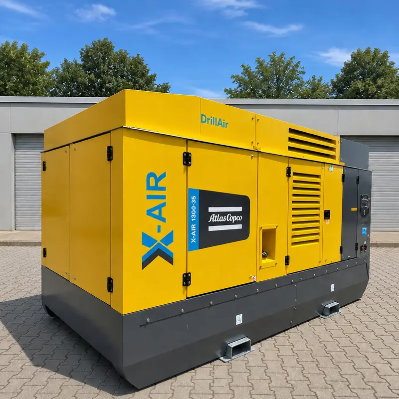 Atlas Copco X-Air 1300 35 Grande Compressor Diesel Móvel 412kW 35Bar Perfuração Genuíno