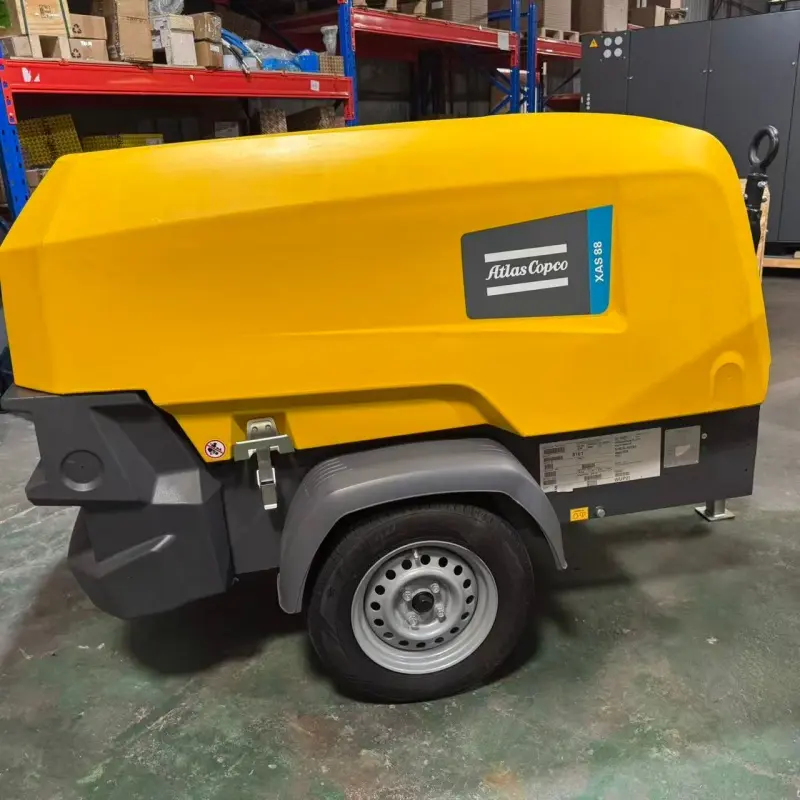 Construção de compressor de ar diesel portátil Atlas Copco XAS 88 KD para mineração genuína